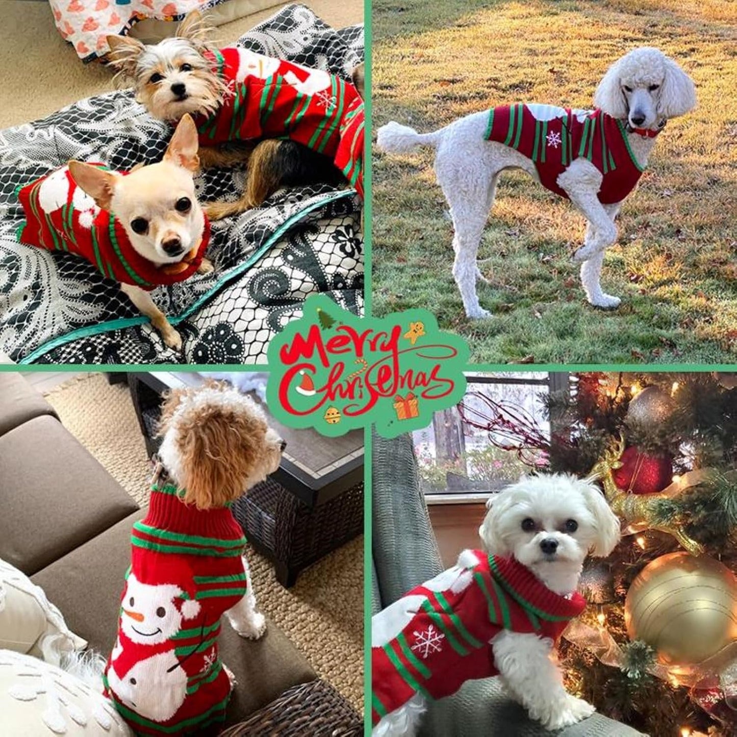 Dog Ugly Christmas Sweater Xmas Sweater Dog Christmas Snowman Sweater Cat Ugly Christmas Sweater for Cat Dog(Snowman, S)