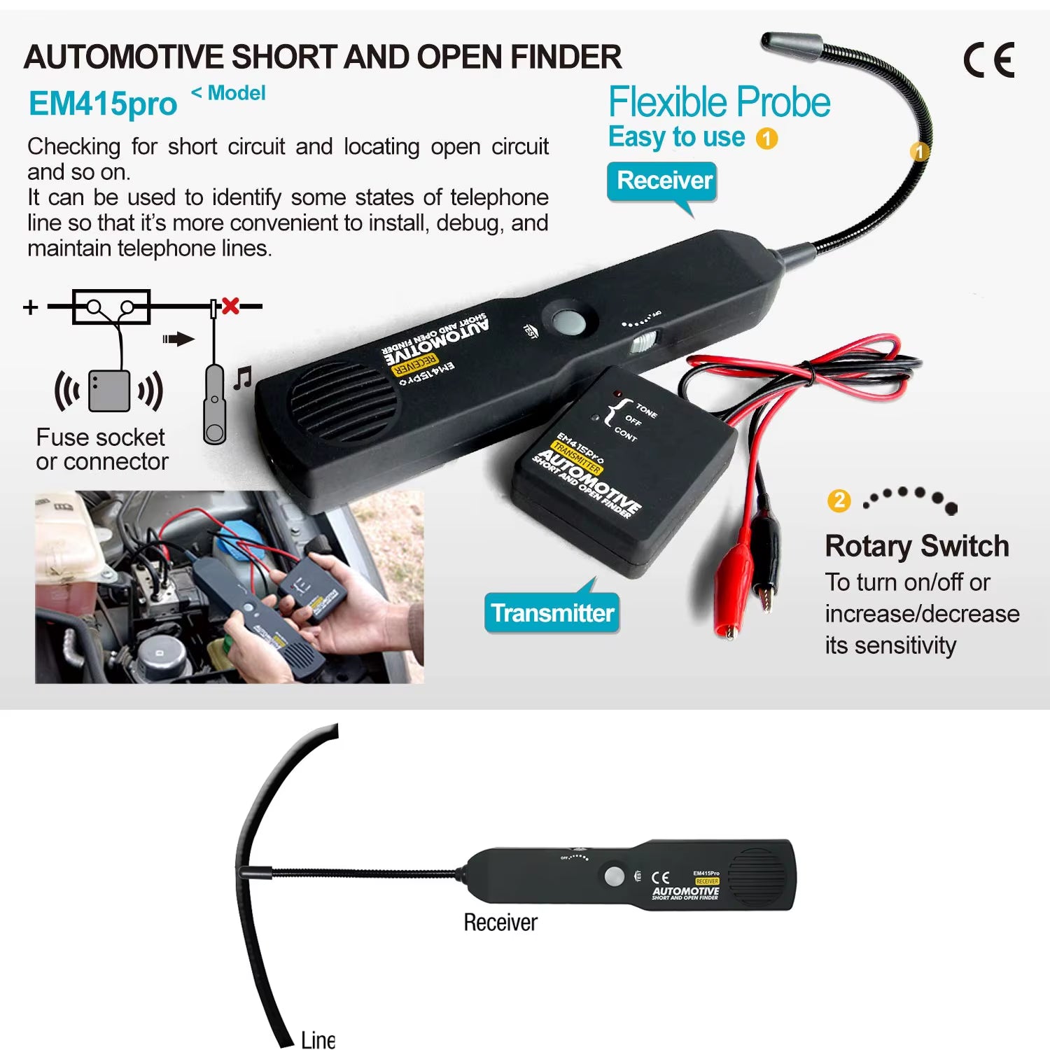 Wiretrace EM415PRO – Automotive Short Circuit & Open Finder Diagnostic Tool